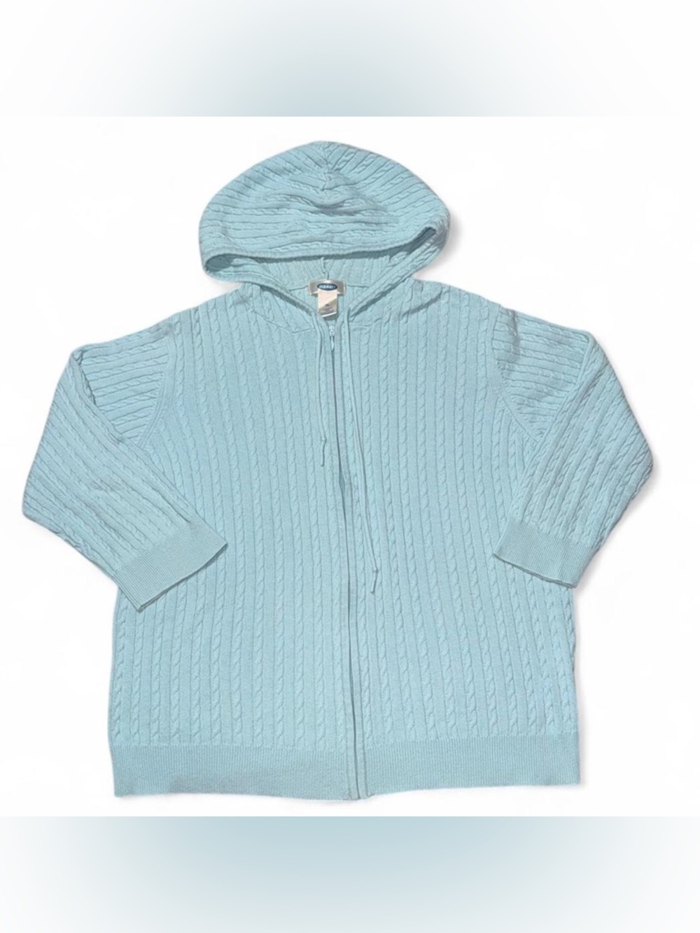Old Navy Light Blue Cable-Knit Zip Hoodie - womens